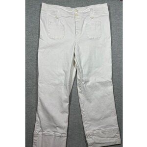 Pilcro & The Letterpress Anthropologie Women's White Denim Pants Sz 28